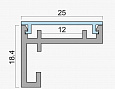 Профиль для светодиодной рамки за зеркалом 18,4*25*3000 Алюминий
